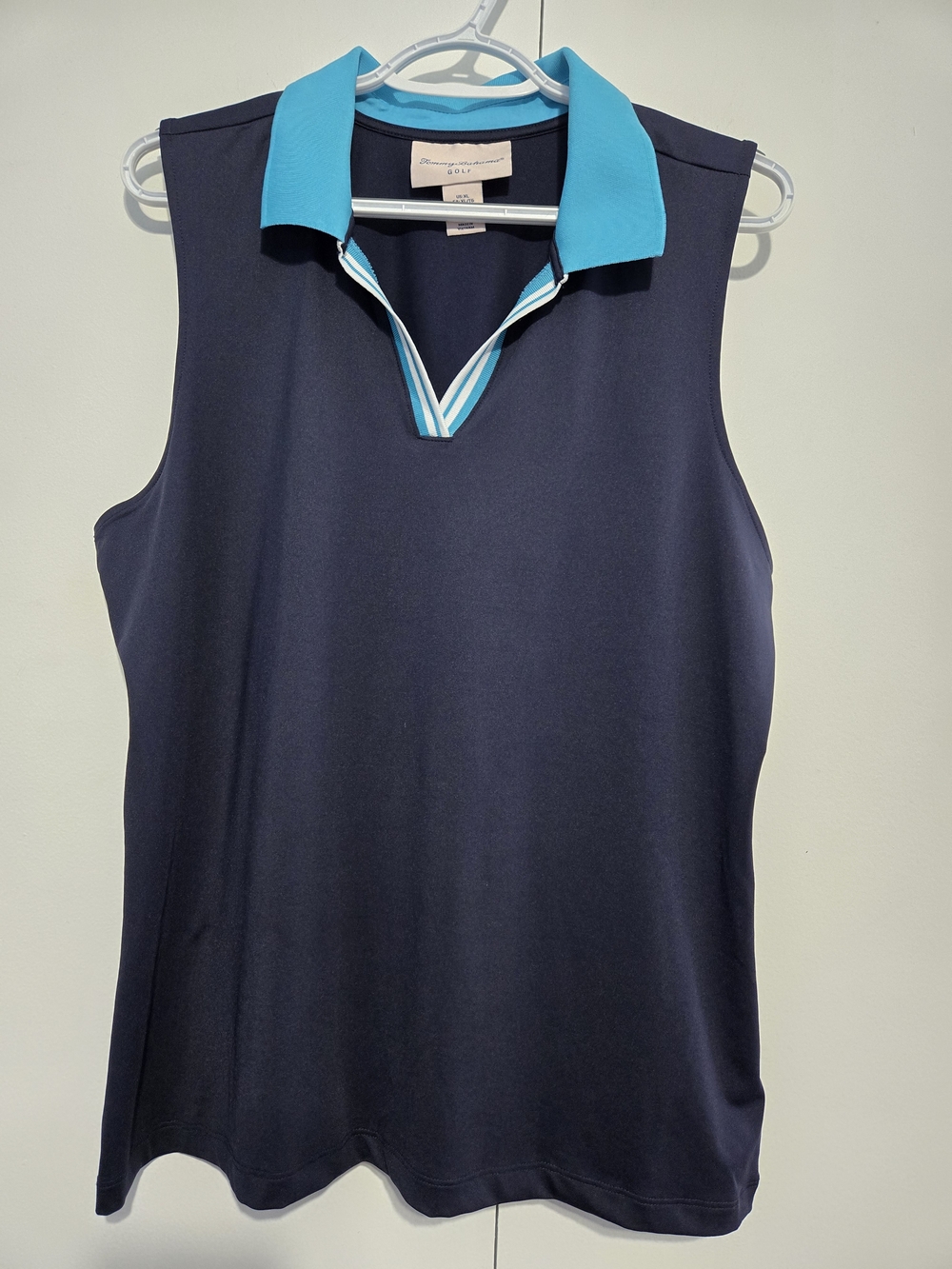 Tommy Bahama Golf Sleeveless Polo Top Women’s XL Navy Blue Performance Stretch